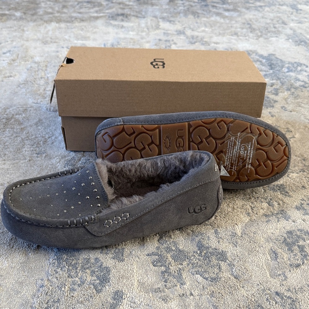UGG Charcoal Suede Moccasin Loafers